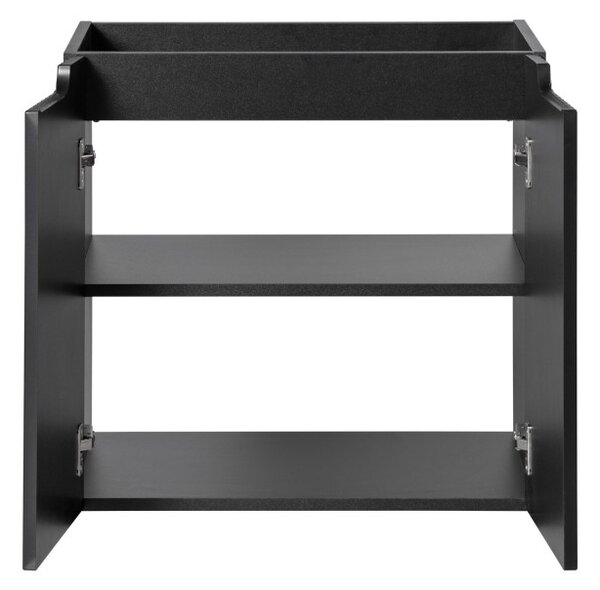 Comad Závesná skrinka Nova Black Beyond s doskou a umývadlami 140 cm čierna/dub evoke