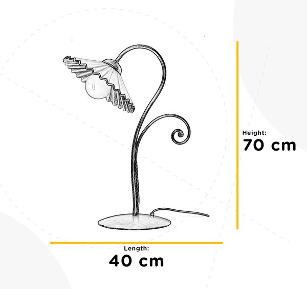 STOLNÁ LAMPA, E27, 40/40/70 cm - Interiérové svietidlá