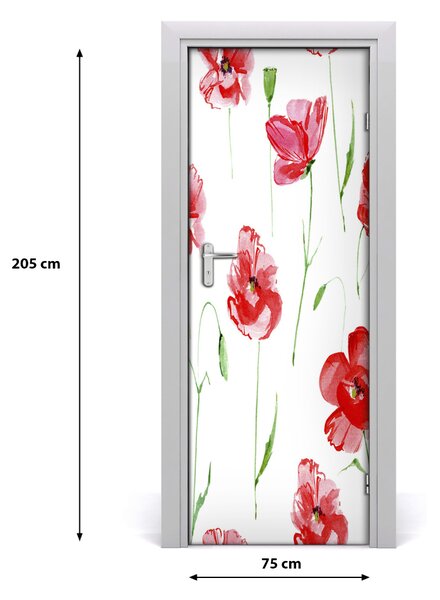 Samolepiace fototapety na dvere mak 75x205 cm