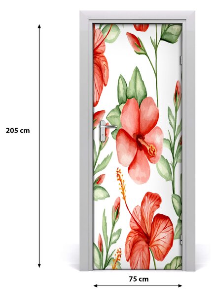 Samolepiace fototapety na dvere tropické kvety 75x205 cm