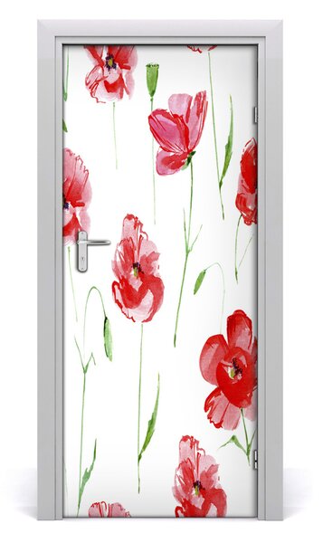 Samolepiace fototapety na dvere mak 85x205 cm