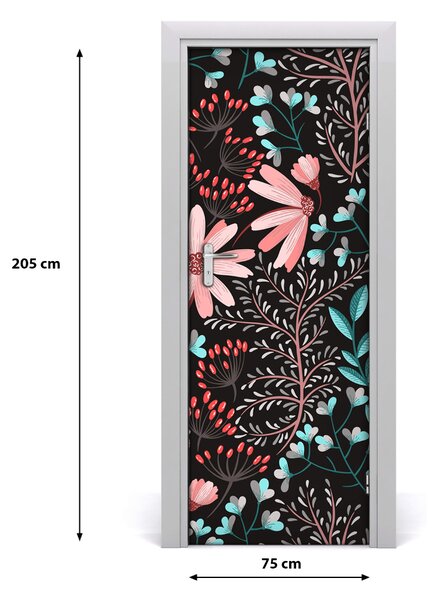 Samolepiace fototapety na dvere poľné kvety 75x205 cm