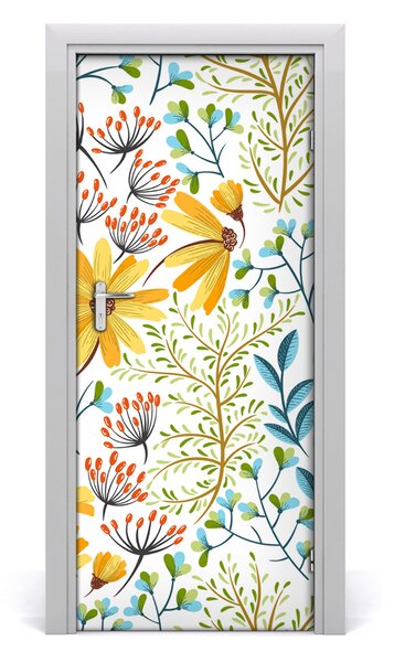 Samolepiace fototapety na dvere poľné kvety 85x205 cm