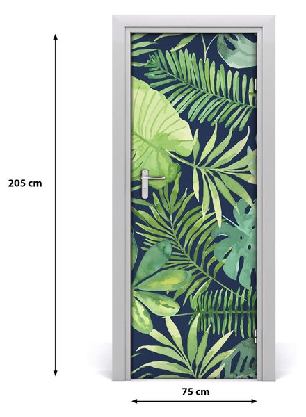 Samolepiace fototapety na dvere tropické lístia 75x205 cm