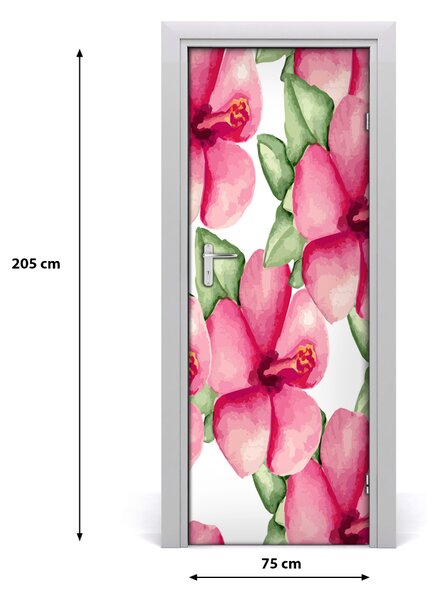 Samolepiace fototapety na dvere tropické kvety 75x205 cm