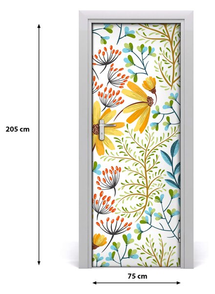 Samolepiace fototapety na dvere poľné kvety 75x205 cm