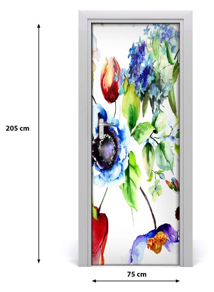 Samolepiace fototapety na dvere poľné kvety 75x205 cm