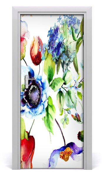 Samolepiace fototapety na dvere poľné kvety 85x205 cm