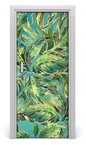 Samolepiace fototapety na dvere tropické lístia 85x205 cm