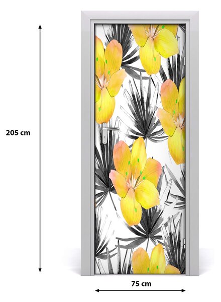 Samolepiace fototapety na dvere tropické kvety 75x205 cm