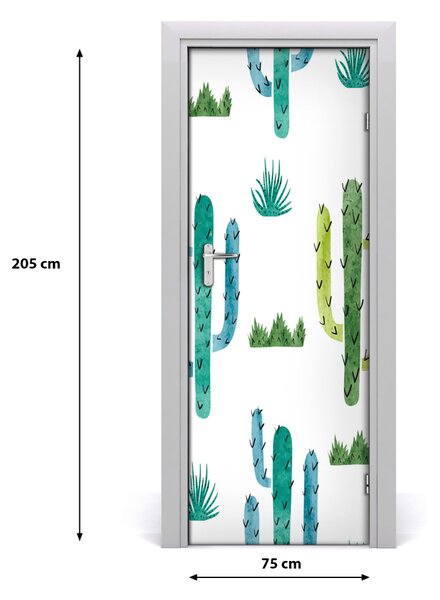 Samolepiace fototapety na dvere kaktusy 75x205 cm