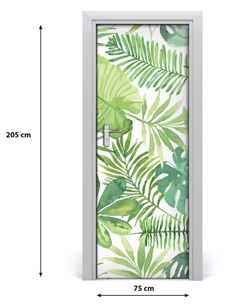Samolepiace fototapety na dvere tropické lístia 75x205 cm