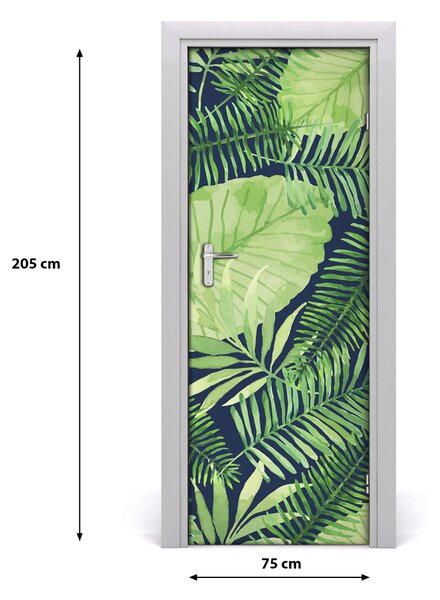 Samolepiace fototapety na dvere tropické lístia 75x205 cm
