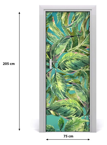 Samolepiace fototapety na dvere tropické lístia 75x205 cm