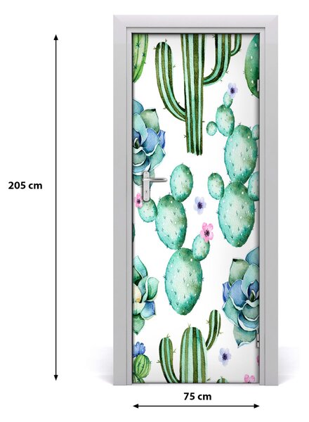 Samolepiace fototapety na dvere kaktusy 75x205 cm