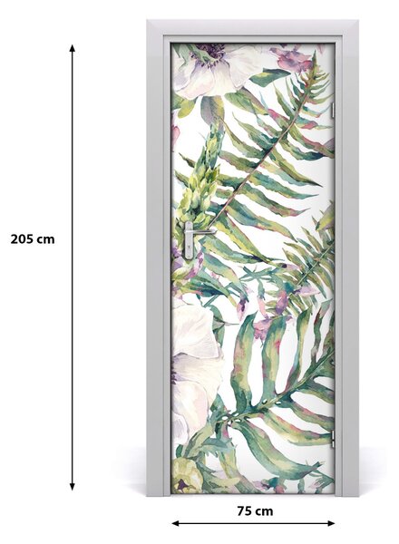 Samolepiace fototapety na dvere tropické lístia 75x205 cm