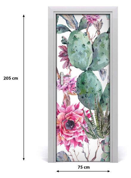 Samolepiace fototapety na dvere kaktusy 75x205 cm
