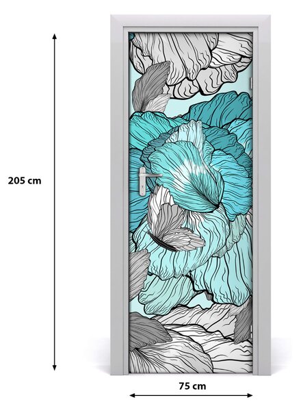 Samolepiace fototapety na dvere kvetinový vzor 75x205 cm