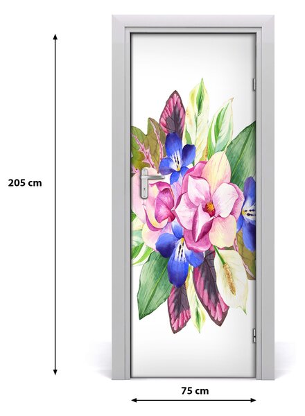 Samolepiace fototapety na dvere kytice kvetov 75x205 cm