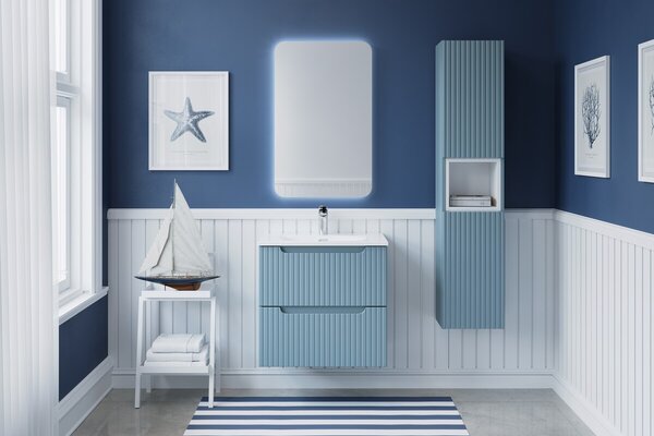 Comad Závesná skrinka Nova Denim Sky so zápustným umývadlom 60 cm modrá