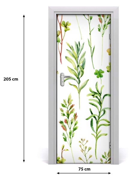 Samolepiace fototapety na dvere bylinky 75x205 cm