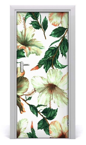 Samolepiace fototapety na dvere hibiskus 85x205 cm