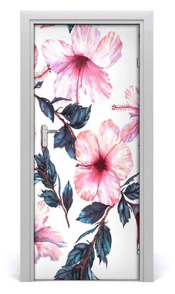 Samolepiace fototapety na dvere hibiskus 85x205 cm