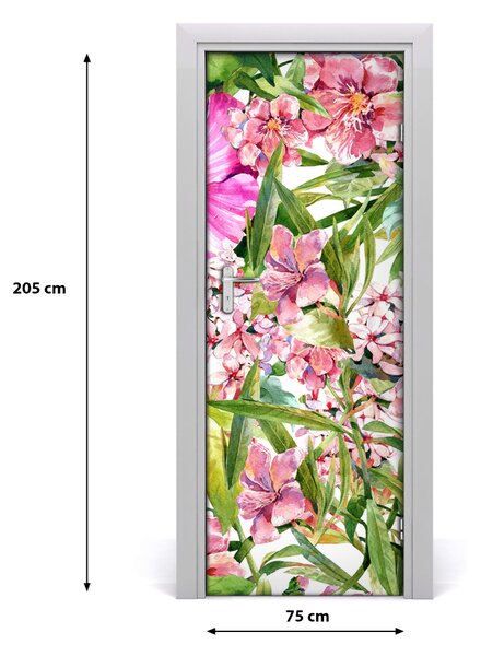 Samolepiace fototapety na dvere tropické kvety 75x205 cm