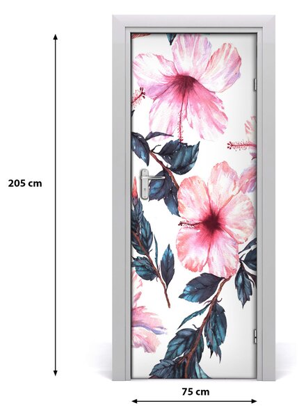 Samolepiace fototapety na dvere hibiskus 75x205 cm