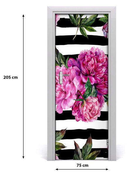 Samolepiace fototapety na dvere pivonky 75x205 cm