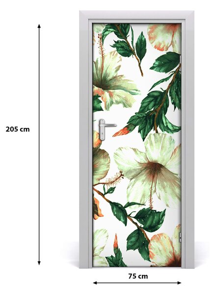 Samolepiace fototapety na dvere hibiskus 75x205 cm