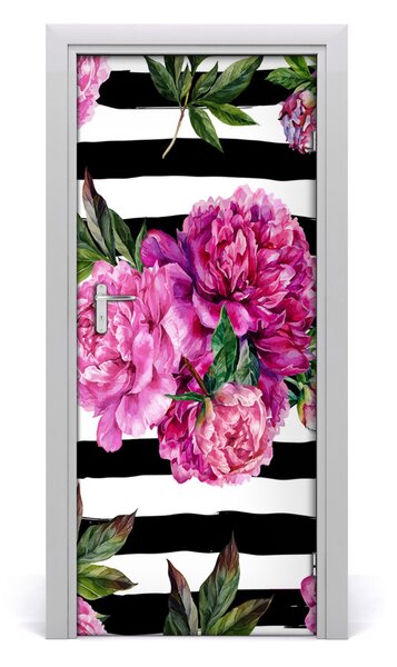 Samolepiace fototapety na dvere pivonky 85x205 cm
