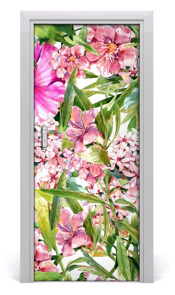Samolepiace fototapety na dvere tropické kvety 85x205 cm