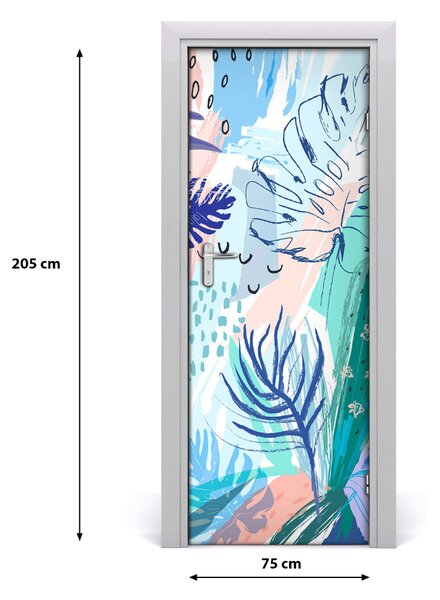 Samolepiace fototapety na dvere tropické lístia 75x205 cm
