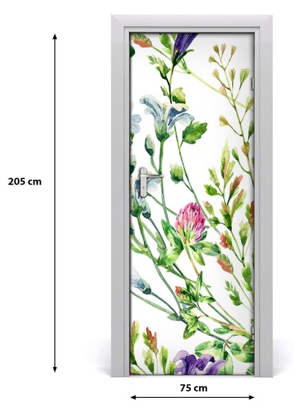 Samolepiace fototapety na dvere poľné kvety 75x205 cm