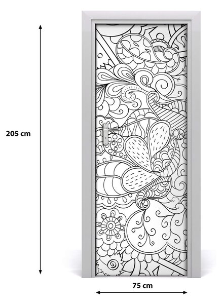 Samolepiace fototapety na dvere pozadia Zentangle 75x205 cm
