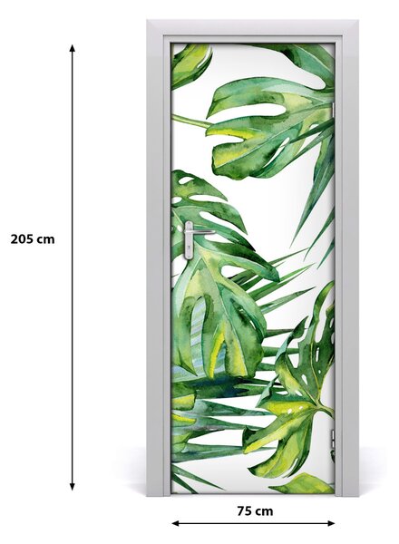 Samolepiace fototapety na dvere tropické lístia 75x205 cm