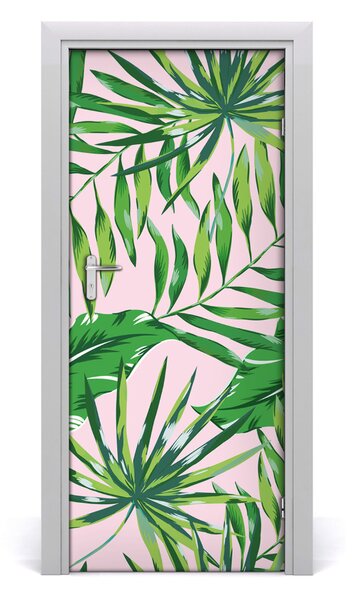 Samolepiace fototapety na dvere tropické lístia 85x205 cm