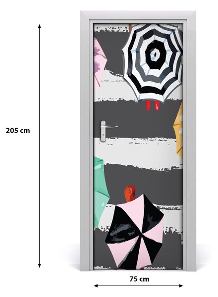Fototapeta na dvere farebné dáždniky 75x205 cm