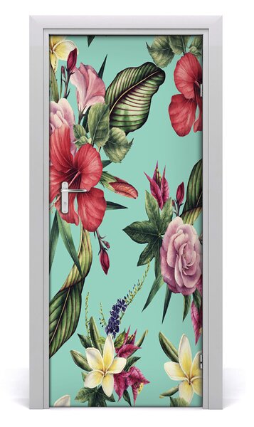 Samolepiace fototapety na dvere havajský vzor 85x205 cm