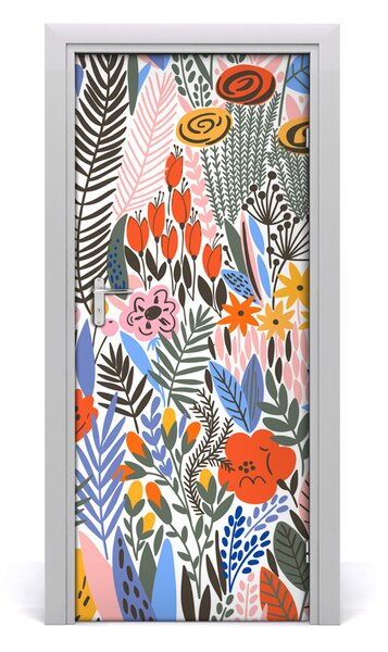 Samolepiace fototapety na dvere tropické kvety 85x205 cm