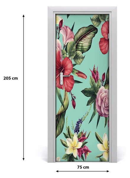 Samolepiace fototapety na dvere havajský vzor 75x205 cm