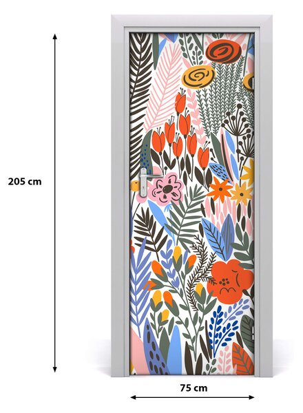 Samolepiace fototapety na dvere tropické kvety 75x205 cm