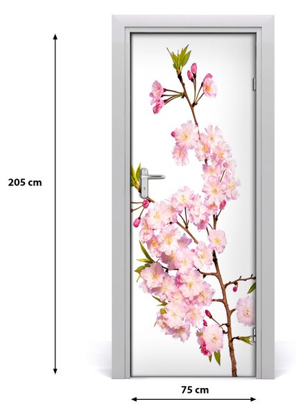 Samolepiace fototapety na dvere kvety višne 75x205 cm