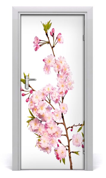 Samolepiace fototapety na dvere kvety višne 85x205 cm