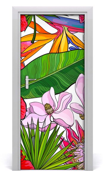 Samolepiace fototapety na dvere havajský vzor 85x205 cm