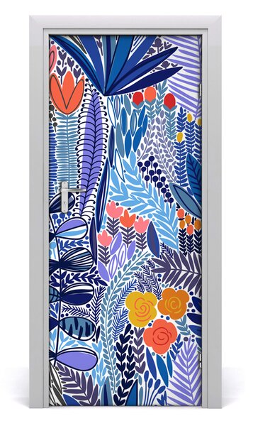 Samolepiace fototapety na dvere tropické kvety 85x205 cm