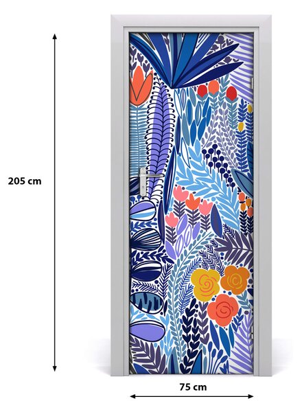 Samolepiace fototapety na dvere tropické kvety 75x205 cm