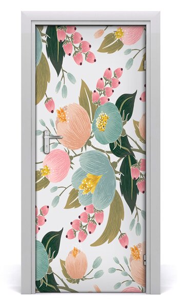 Samolepiace fototapety na dvere jarné kvety 85x205 cm