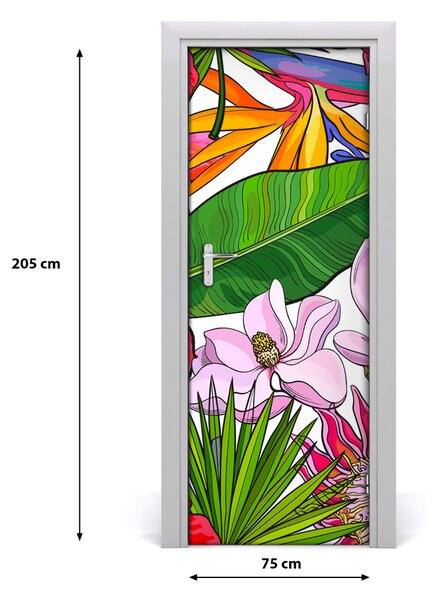 Samolepiace fototapety na dvere havajský vzor 75x205 cm